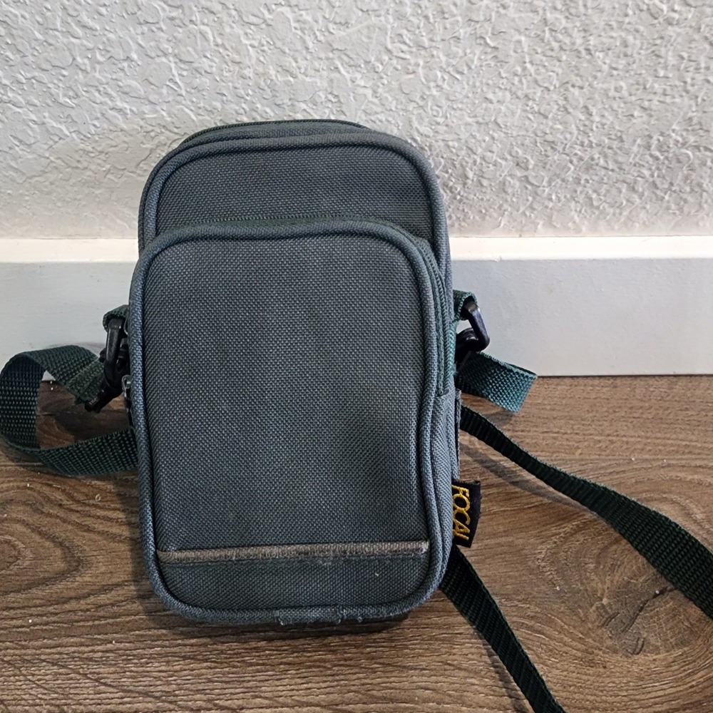 Focal Vintage Black Canvas Camera Bag Small Utility Pouch Crossbody Belt Loop